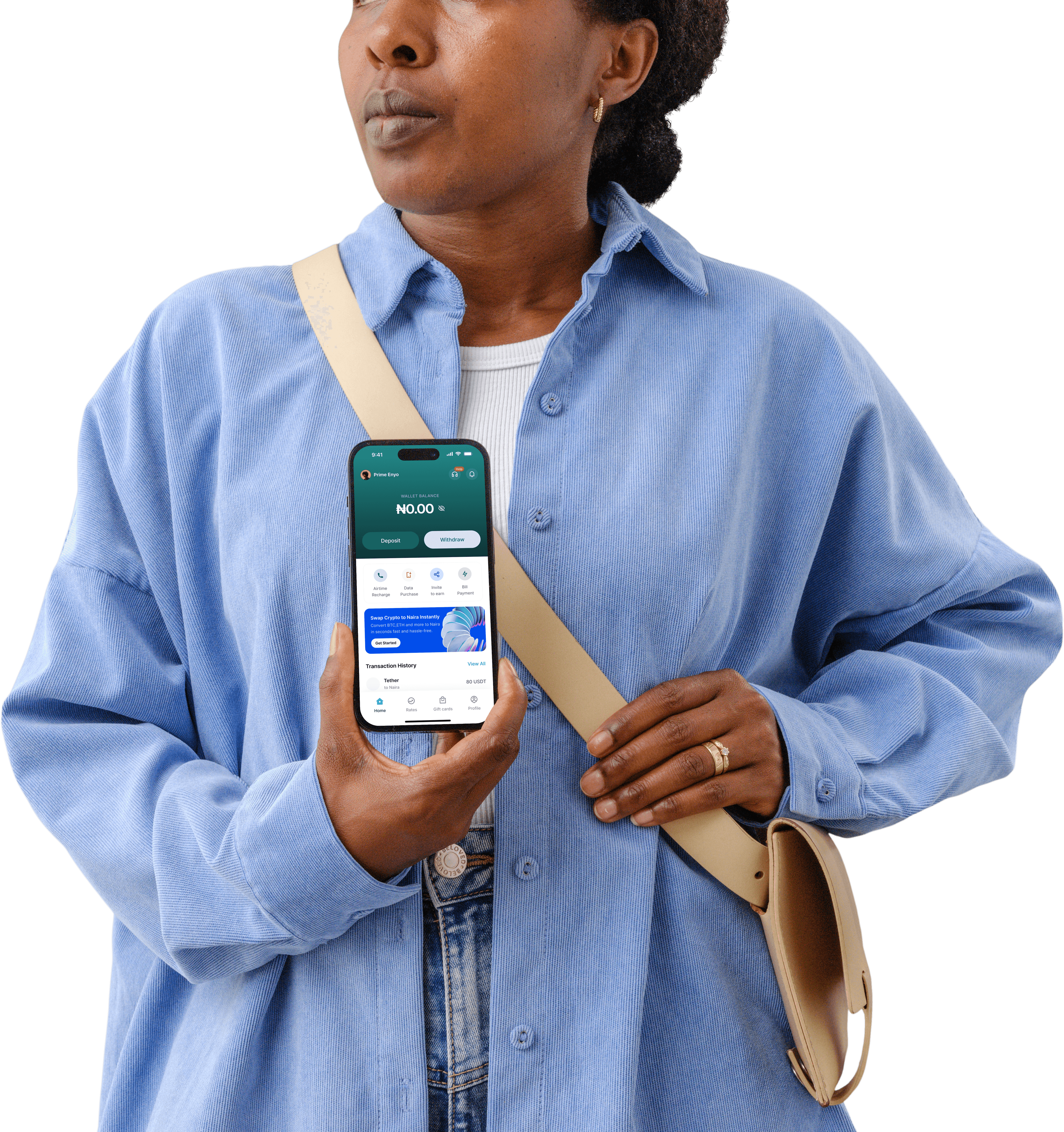 Person using Conzo app